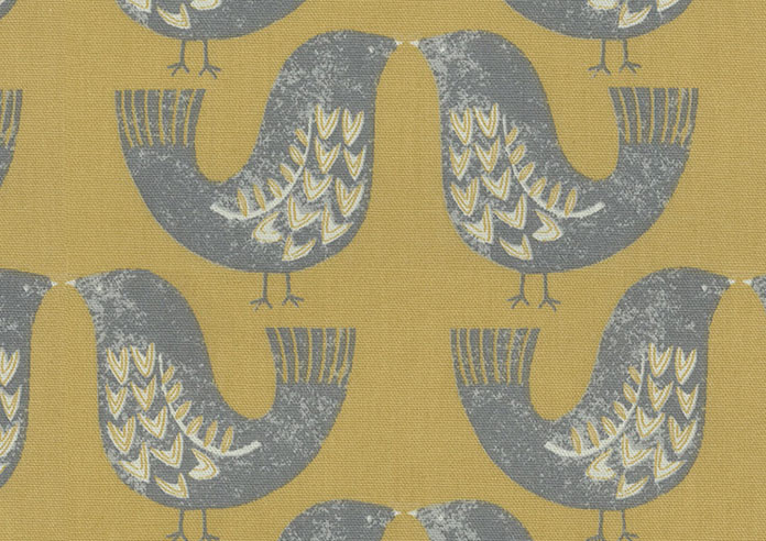 Scandi Birds, Mustard - Roman Blind - Image 6